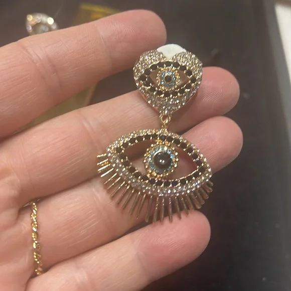 Ps-76 Evil Eye crystals fashion earrings - Picture 4 of 5